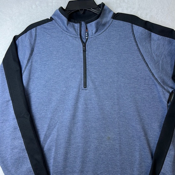 Hawke Co Men's Blue Black Pullover Sweater 1/2 Zip Large - Picture 3 of 13